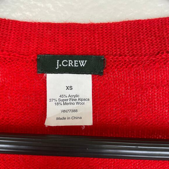 JCrew Womens Cardigan XS Wool Alpaca Rhinestone Witchy Whimsigoth Preppy Capsule - Picture 4 of 8